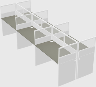 Shared rectangular cubicle