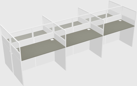 Shared rectangular cubicle