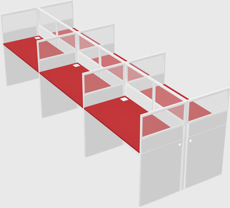 Shared rectangular cubicle