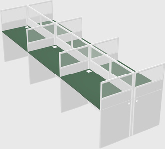 Shared rectangular cubicle