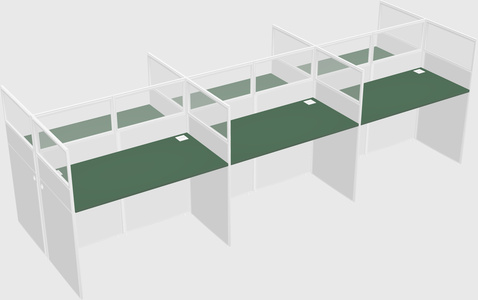 Shared rectangular cubicle