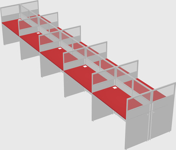 Shared rectangular cubicle