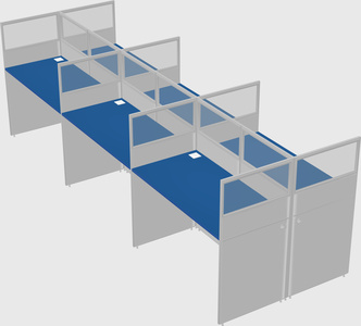 Shared rectangular cubicle