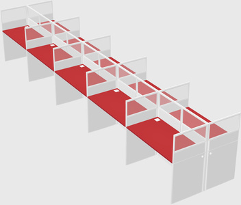 Shared rectangular cubicle