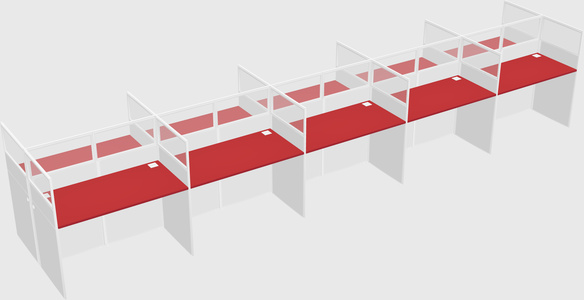 Shared rectangular cubicle
