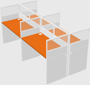 Shared rectangular cubicle