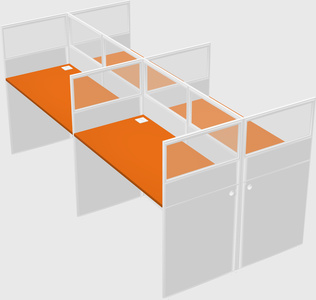 Shared rectangular cubicle