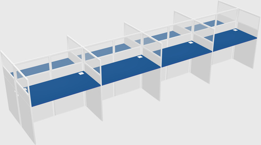 Shared rectangular cubicle