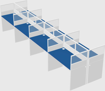 Shared rectangular cubicle