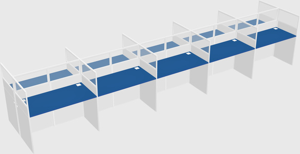 Shared rectangular cubicle