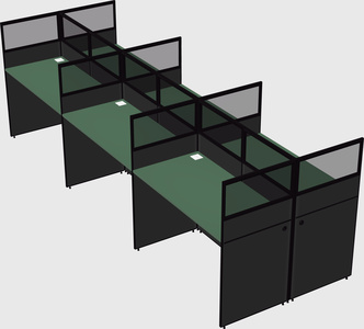 Shared rectangular cubicle