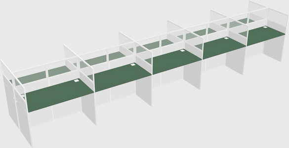 Shared rectangular cubicle