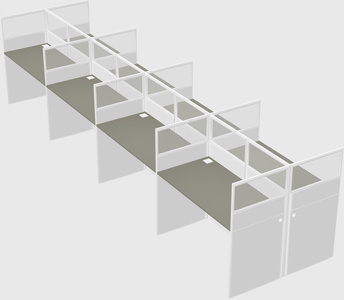 Shared rectangular cubicle