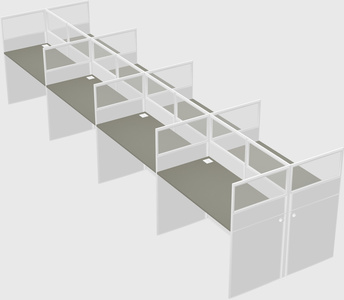 Shared rectangular cubicle