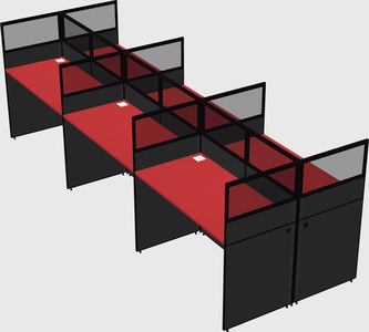 Shared rectangular cubicle