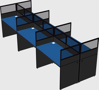 Shared rectangular cubicle
