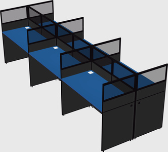 Shared rectangular cubicle
