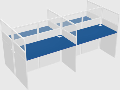 Shared rectangular cubicle