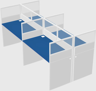 Shared rectangular cubicle