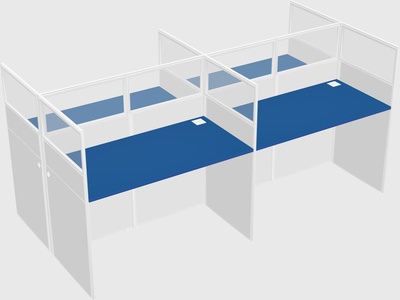 Shared rectangular cubicle