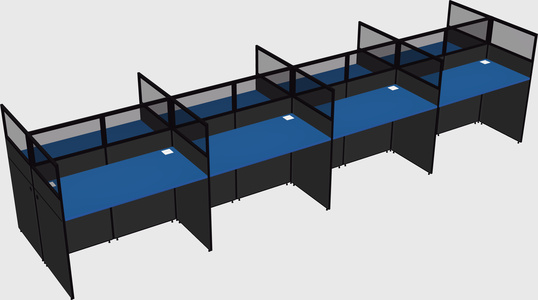 Shared rectangular cubicle