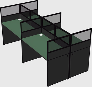 Shared rectangular cubicle