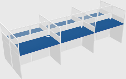 Shared rectangular cubicle