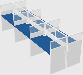 Shared rectangular cubicle