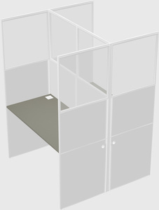Shared rectangular cubicle