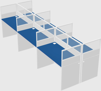 Shared rectangular cubicle