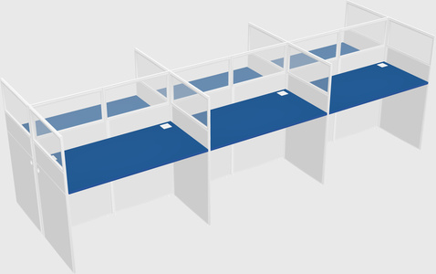 Shared rectangular cubicle