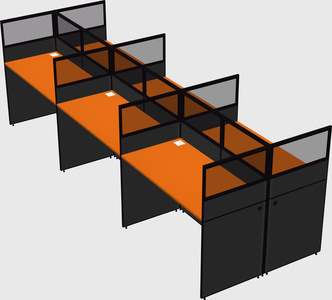 Shared rectangular cubicle