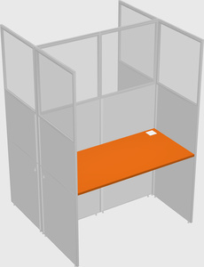 Shared rectangular cubicle