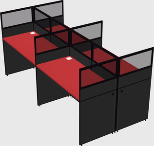Shared rectangular cubicle