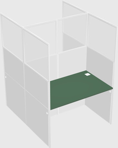 Shared rectangular cubicle