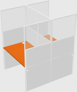 Shared rectangular cubicle