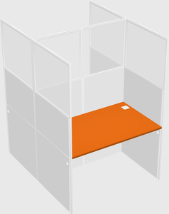 Shared rectangular cubicle
