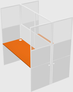 Shared rectangular cubicle