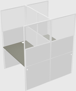 Shared rectangular cubicle