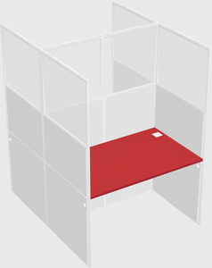 Shared rectangular cubicle