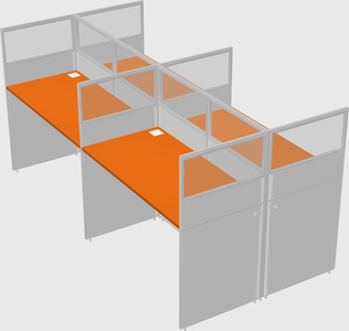 Shared rectangular cubicle