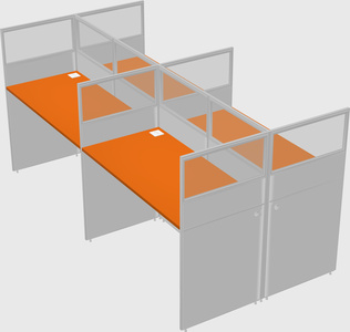 Shared rectangular cubicle