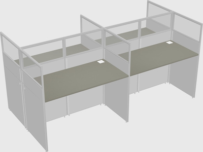 Shared rectangular cubicle