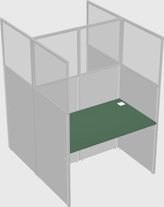 Shared rectangular cubicle