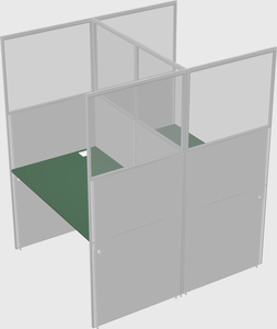 Shared rectangular cubicle