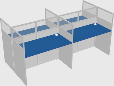 Shared rectangular cubicle