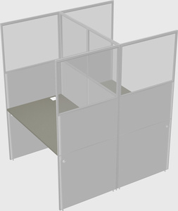 Shared rectangular cubicle