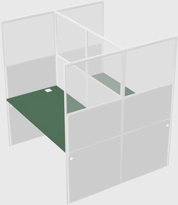 Shared rectangular cubicle