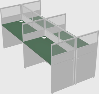 Shared rectangular cubicle
