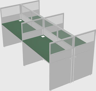 Shared rectangular cubicle